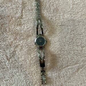 Bulova Silver and Black Women's Watch